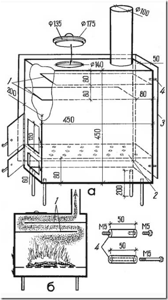 Піч-буржуйка - як зібрати своїми руками за кресленнями?